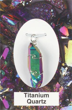 Titanium Quartz Wire Wrapped pendant
