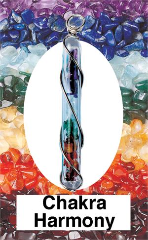 Chakra Harmony Crystal Vial Wire Wrapped Pendant