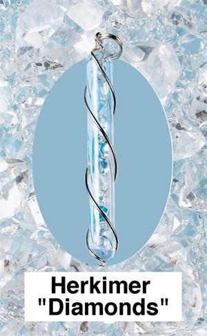 Herkimer Diamonds Crystal Vial Wire Wrapped Pendant