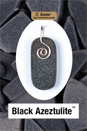Black Azeztulite Spiral Front Wire Wrapped Pendant