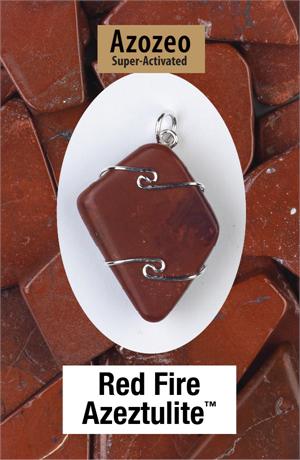Red Fire Azeztulite Wire Wrap Pendant